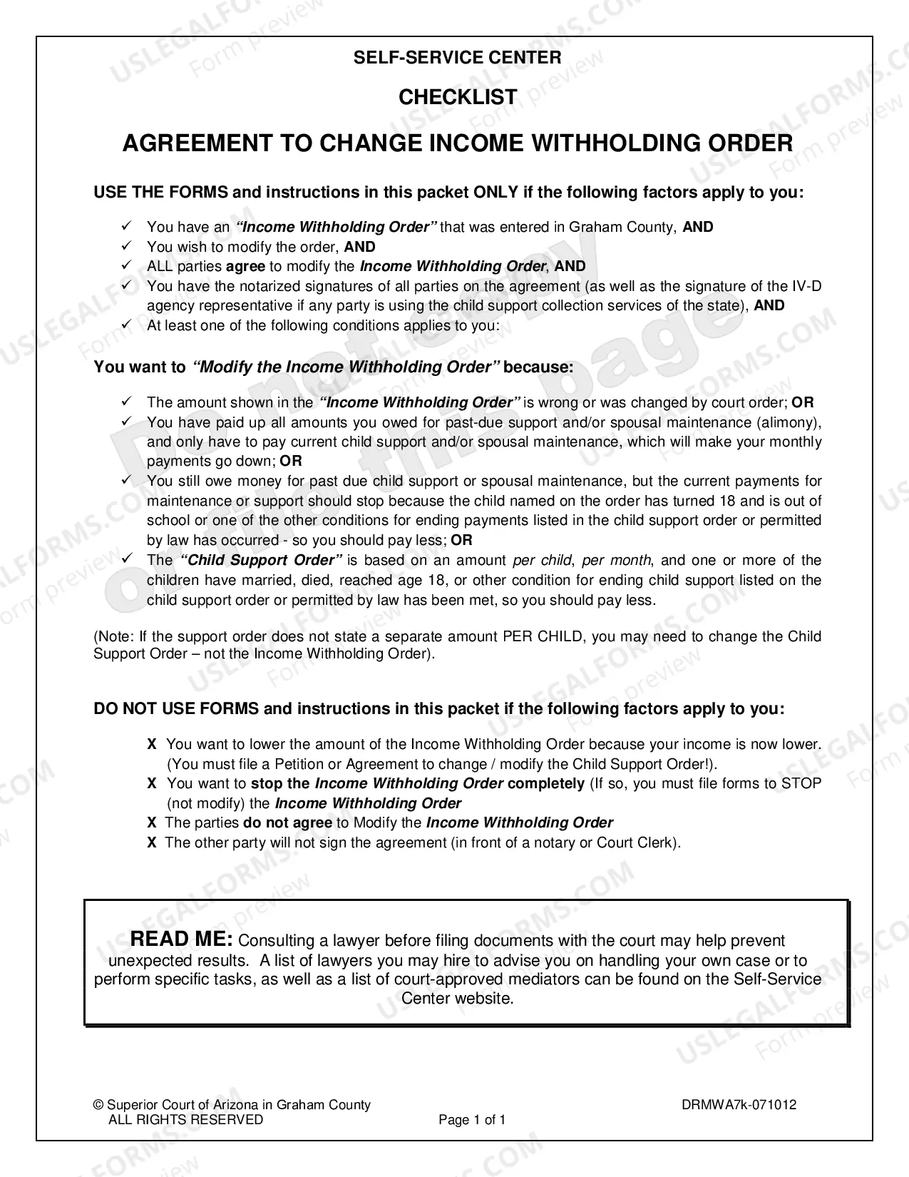 Preview Agreement to Modify Income Withholding Order when All Parties Will Sign