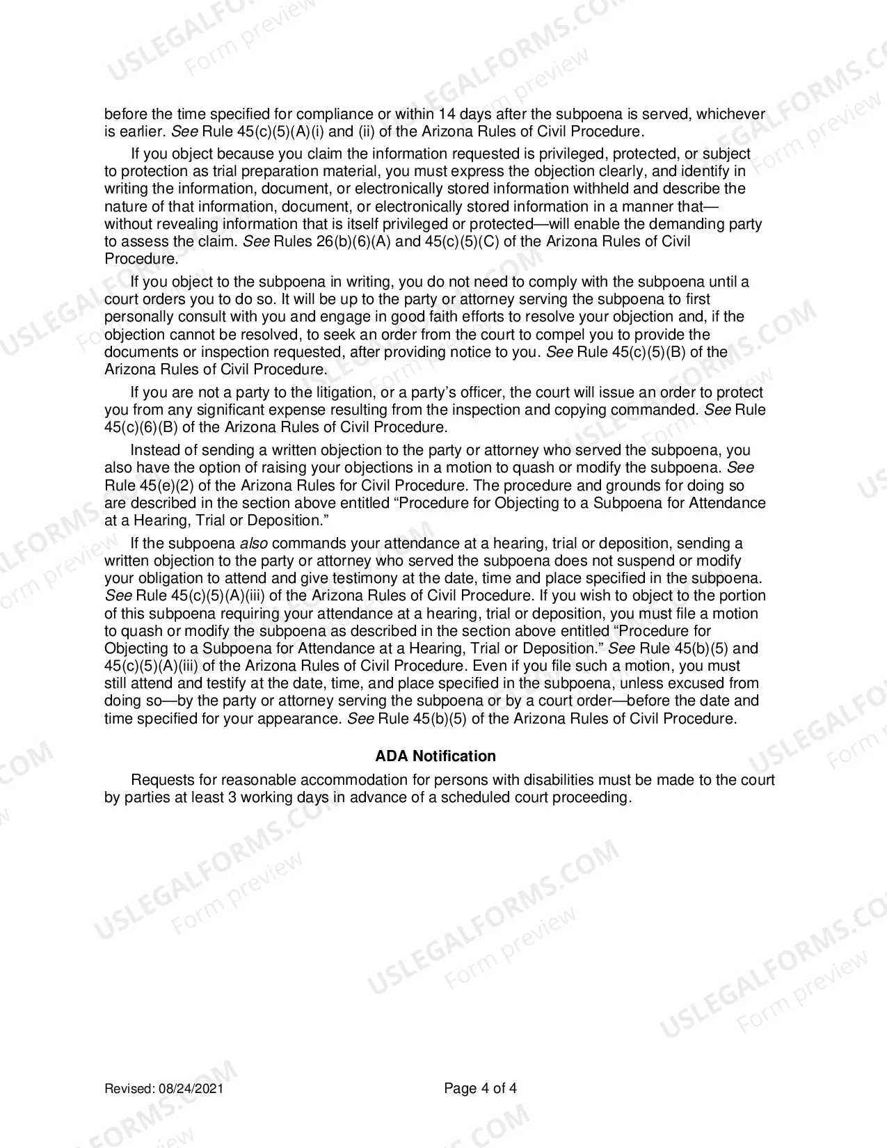 Preview Subpoena