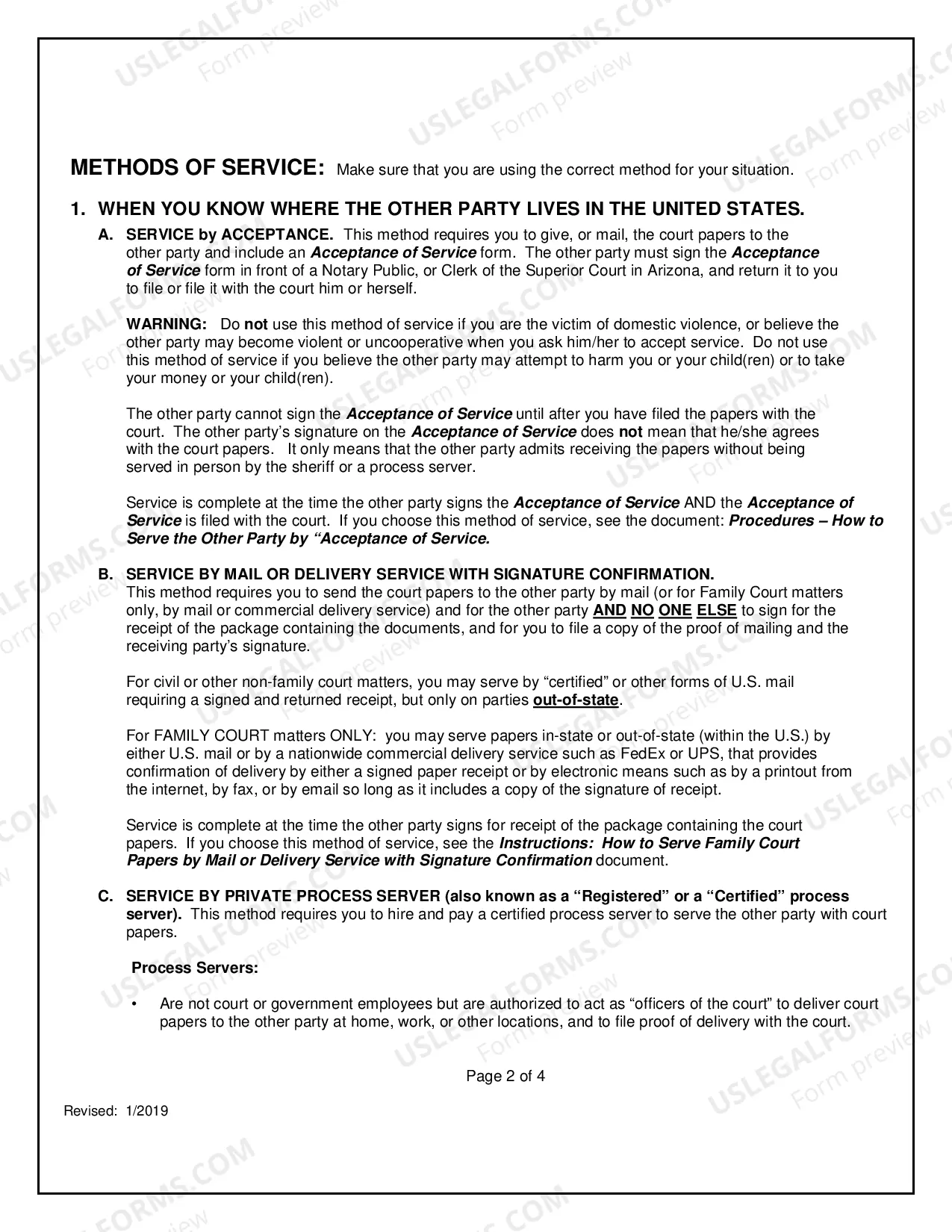 Preview Instructions: How to Serve Notice as Required by Law