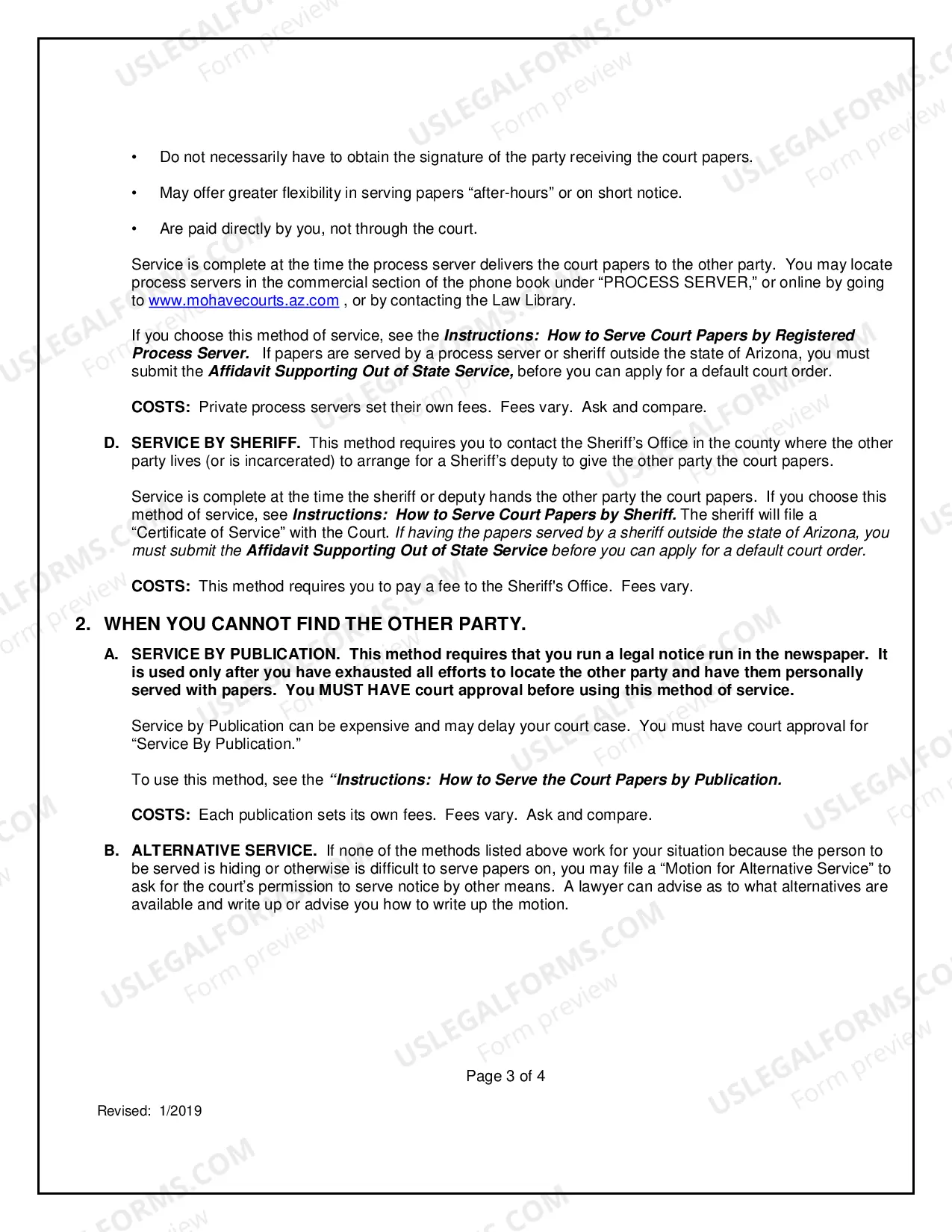 Preview Instructions: How to Serve Notice as Required by Law