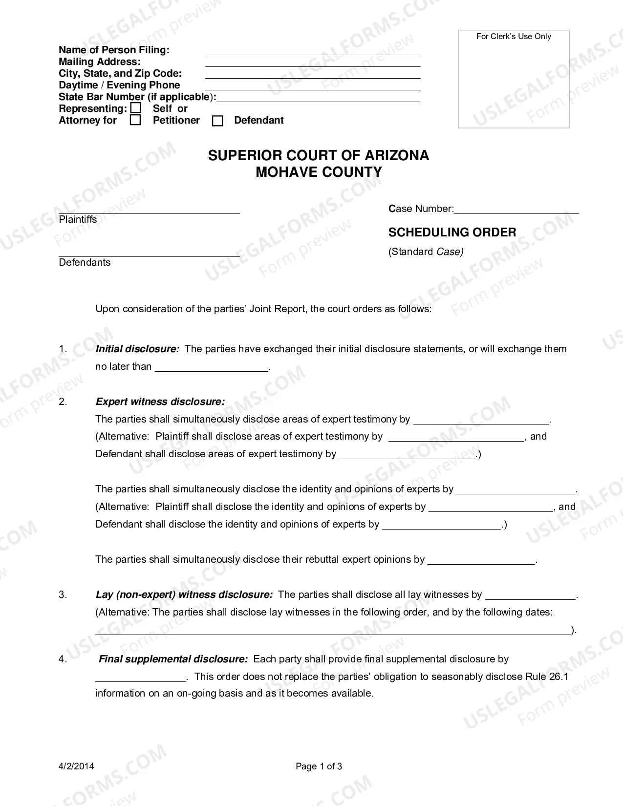 Preview Joint Report and Proposed Scheduling Order (Standard Case)