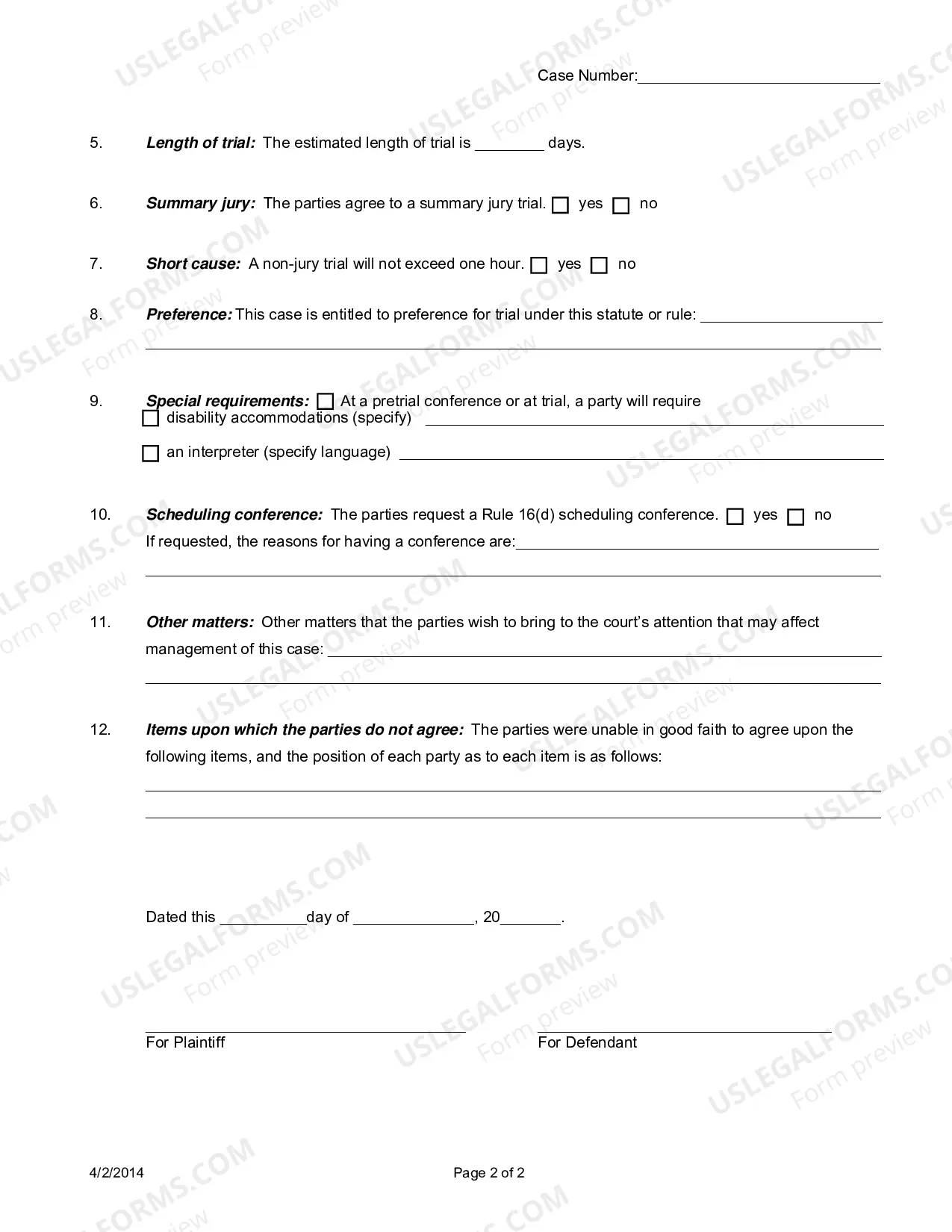 Preview Joint Report and Proposed Scheduling Order (Expedited Case)