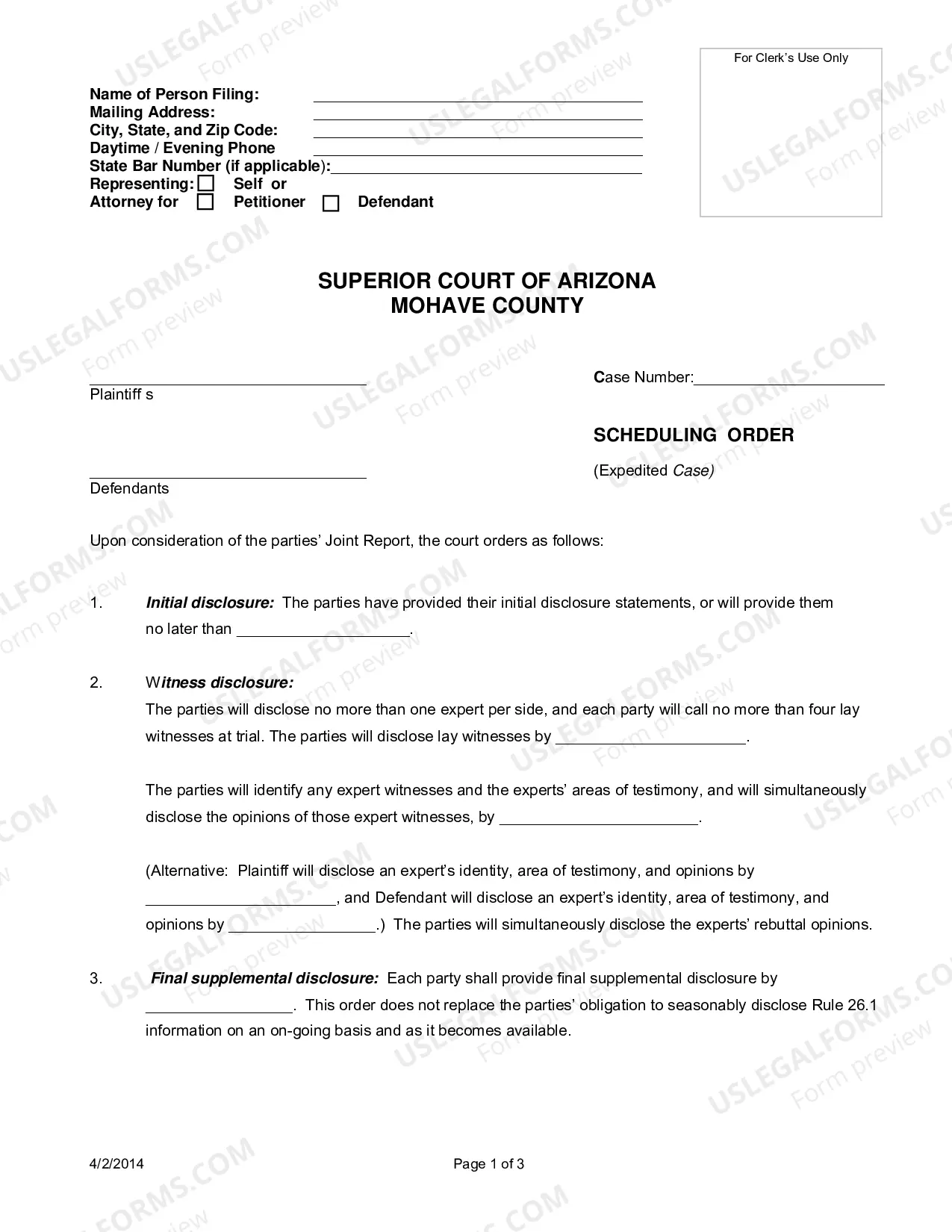 Preview Joint Report and Proposed Scheduling Order (Expedited Case)