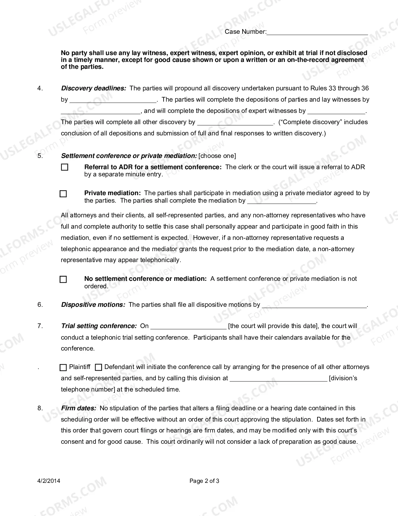 Preview Joint Report and Proposed Scheduling Order (Expedited Case)