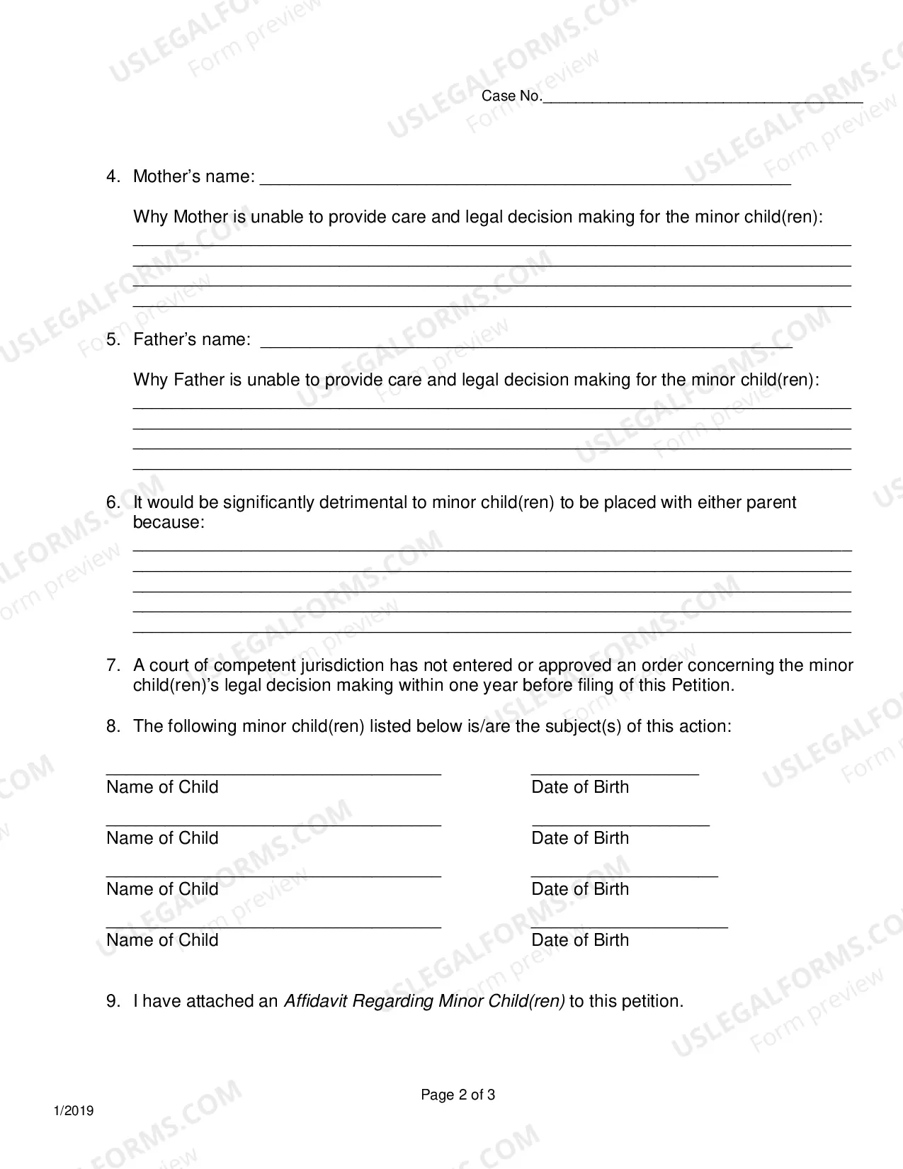 Preview Emergency Petition For Temporary Custody Order Without Notice Temporary And Permanent Custody And Support