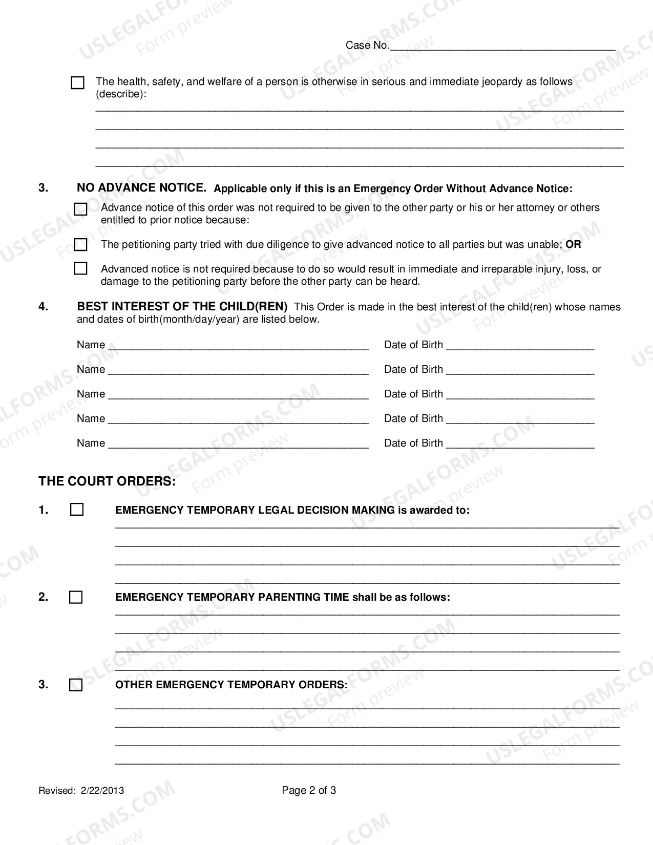 Preview Emergency Temporary Order Regarding
