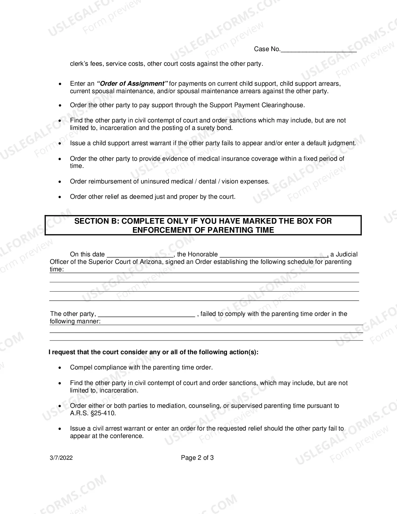 Preview Expedited Process Request To Enforce