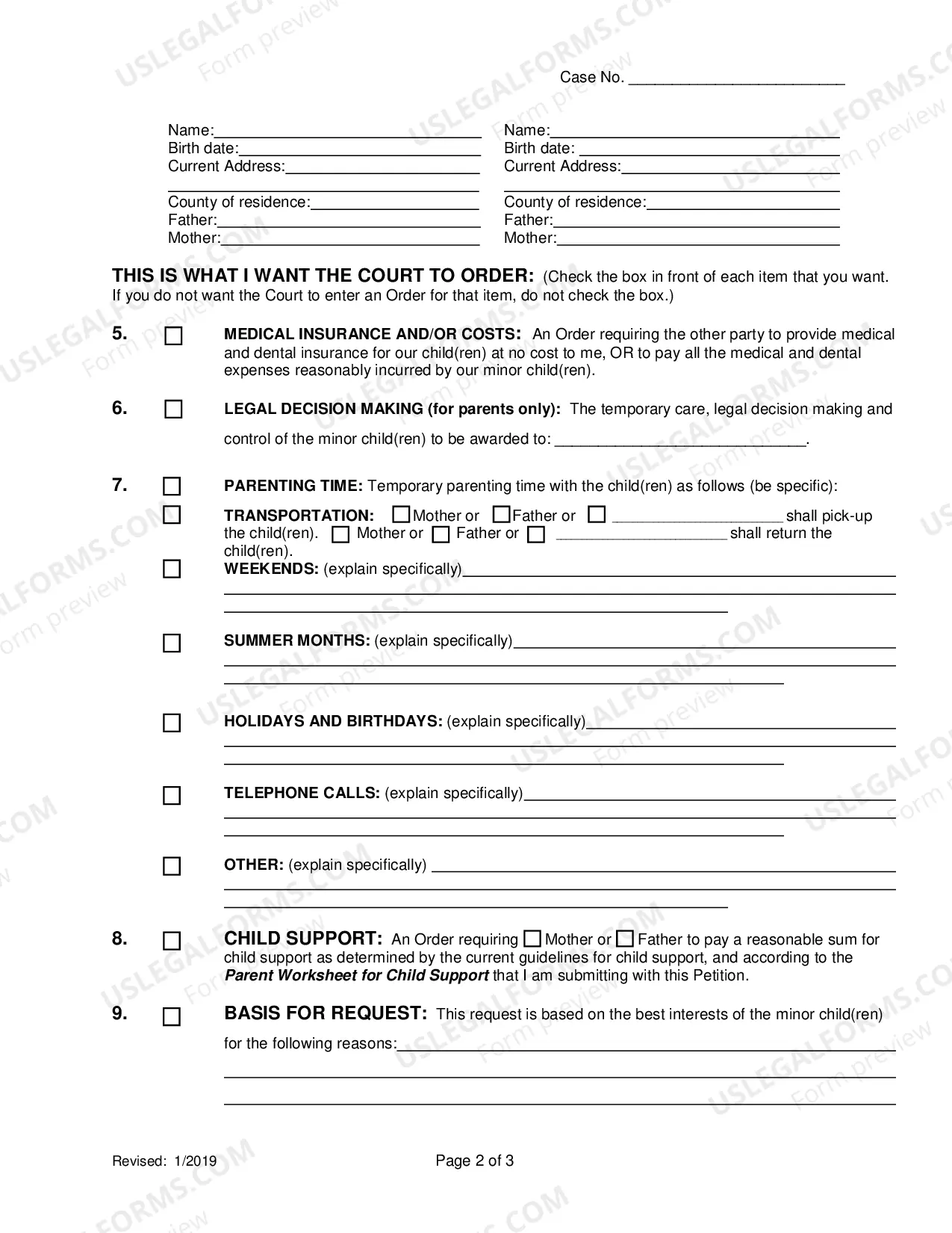 Preview Motion For Temporary Orders