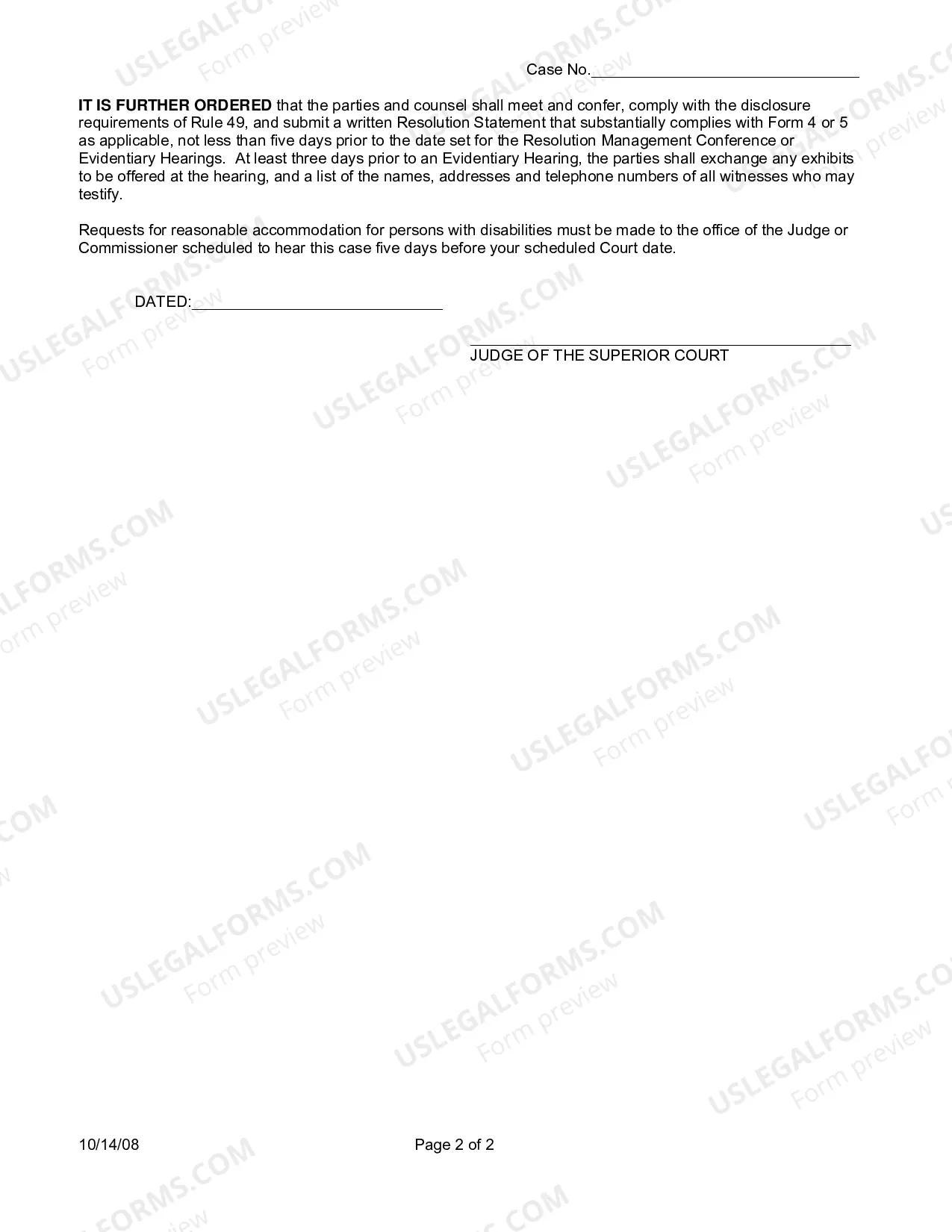 Preview Order To Appear Temporary Orders (Mohave County)
