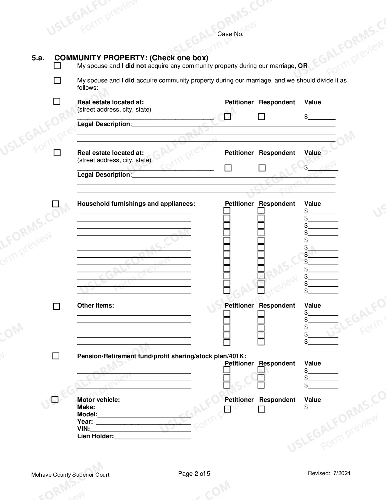 Preview Petition For Dissolution Of Non-Covenant Marriage (Divorce) Without Children