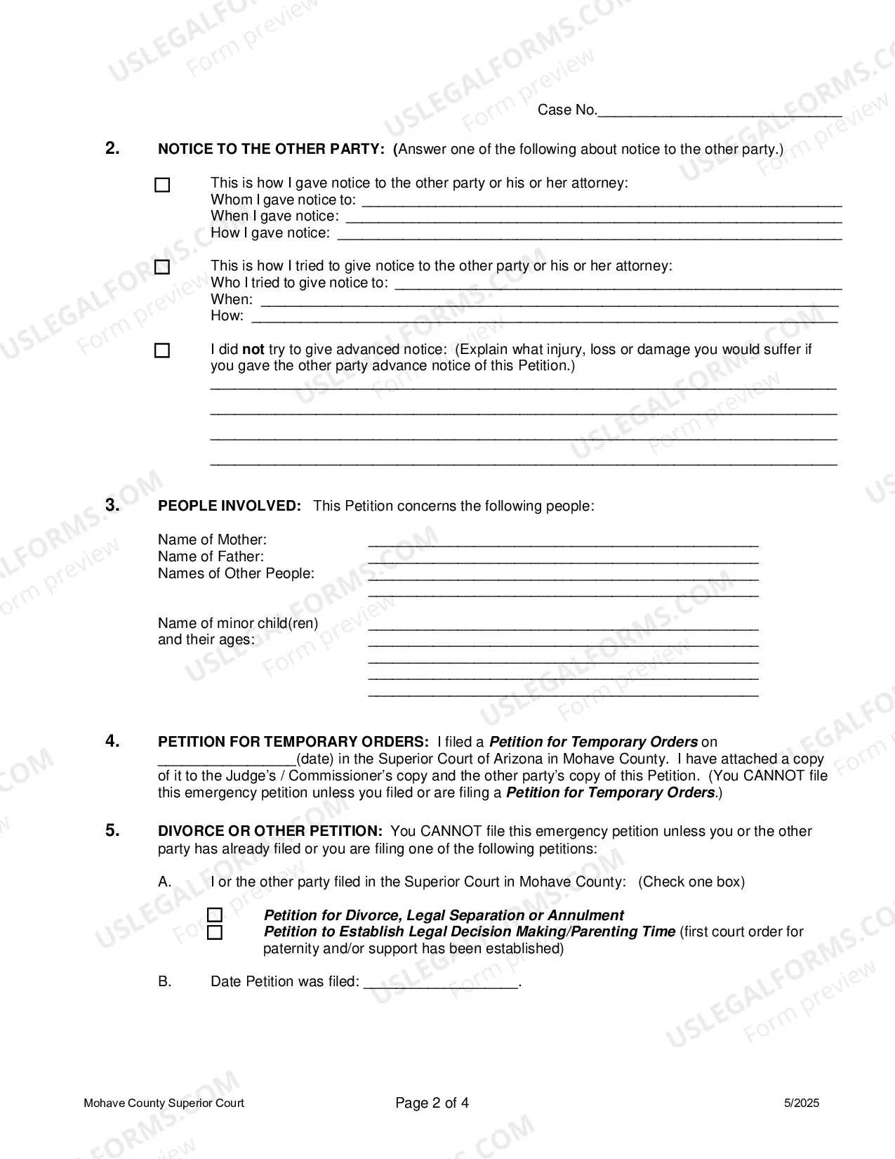 Preview Petition For Emergency Temporary Order