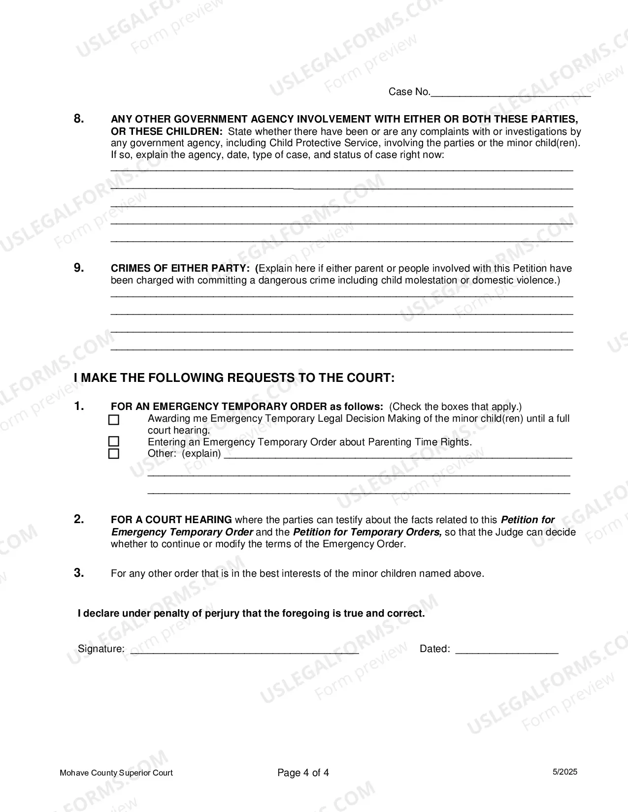 Preview Petition For Emergency Temporary Order