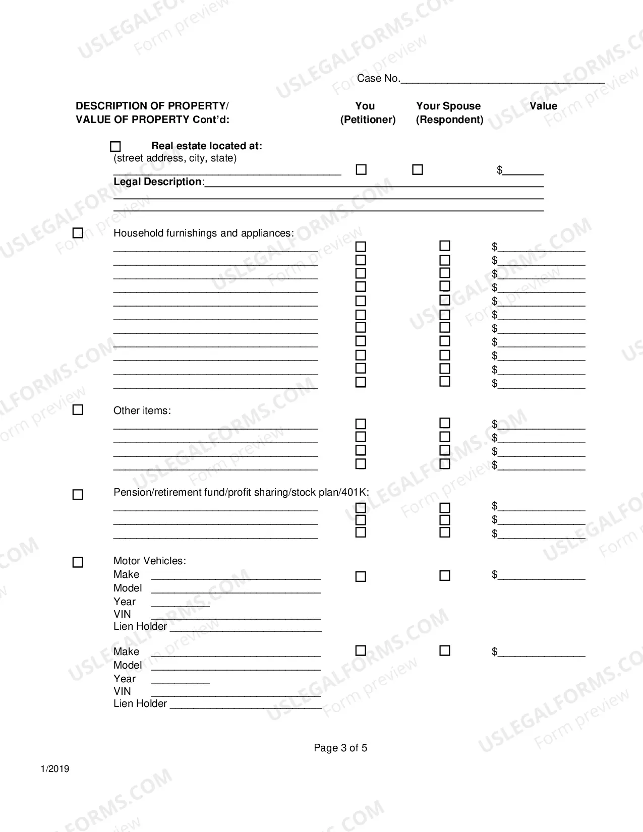 Preview Petition For Legal Separation Without Minor Children