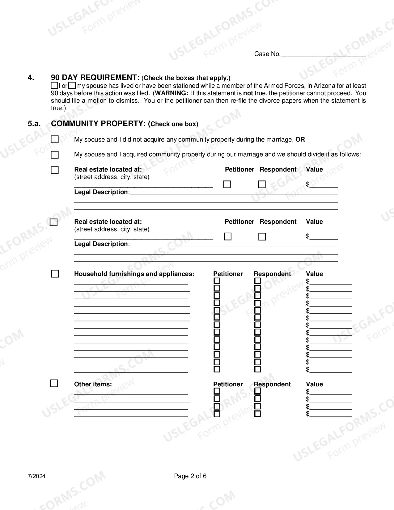 Preview Response To Petition For Dissolution Of Non-Covenant Marriage Divorce) Without Children