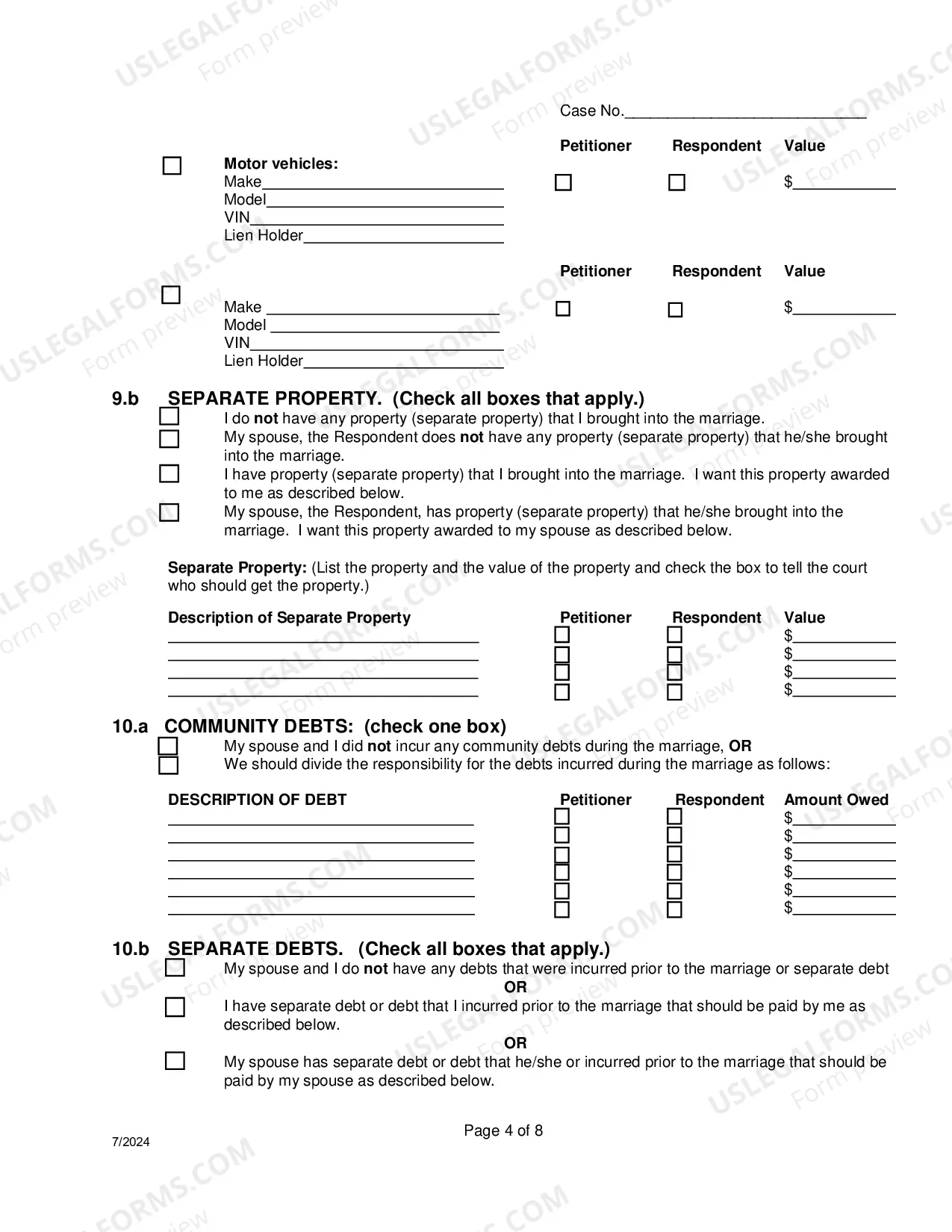 Preview Response To Petition For Dissolution Of Non-Covenant Marriage (Divorce) With Children
