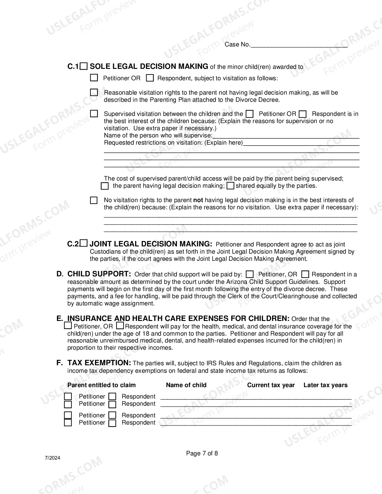 Preview Response To Petition For Dissolution Of Non-Covenant Marriage (Divorce) With Children