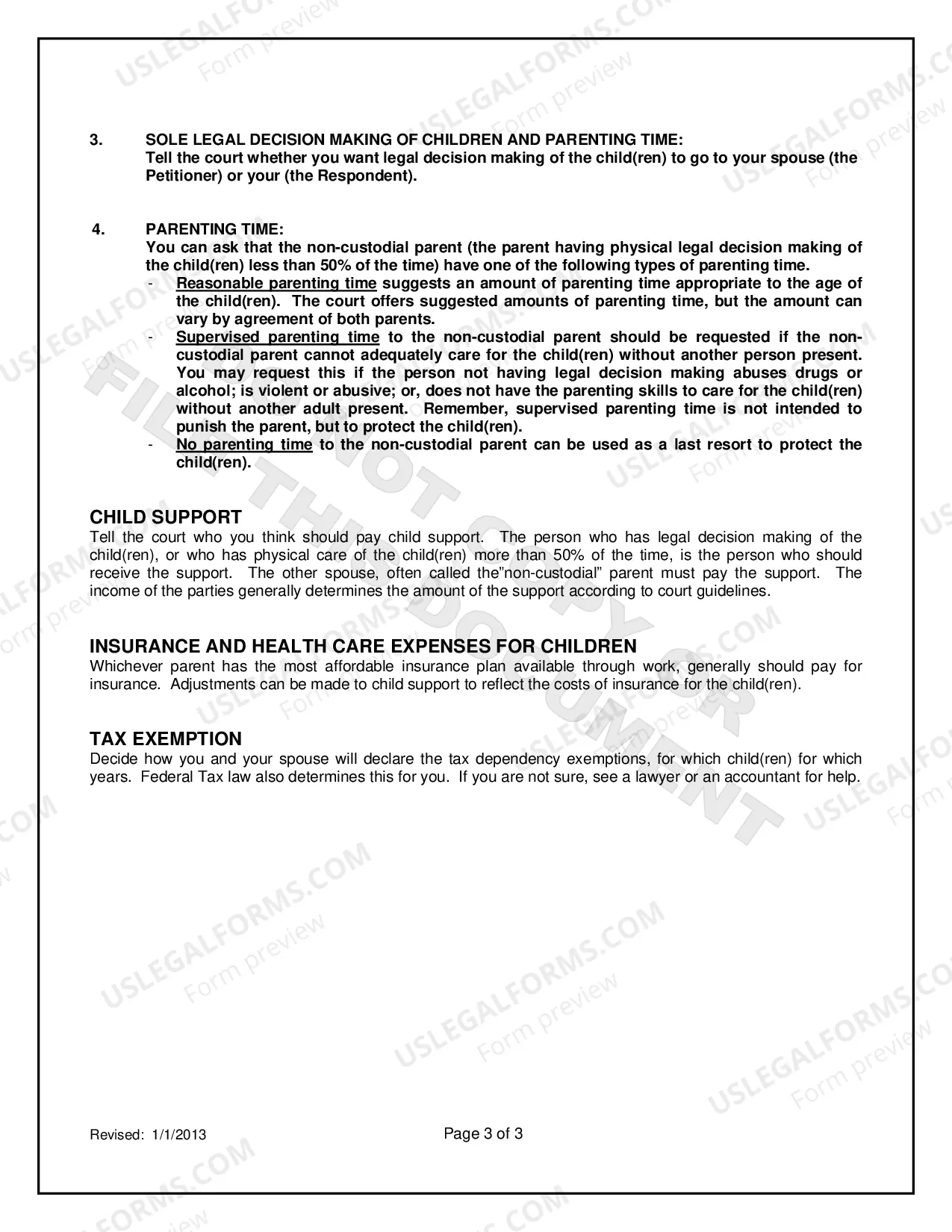 Preview Information Regarding Divorce Forms