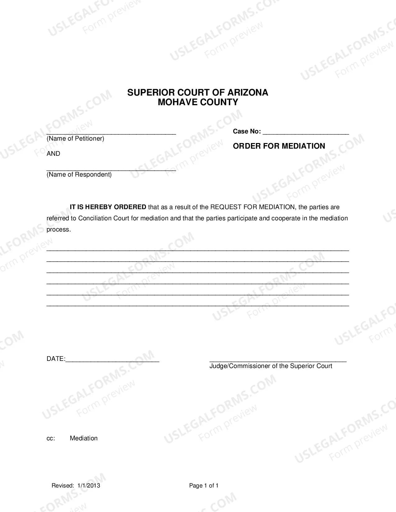Preview Mediation - Request and Order