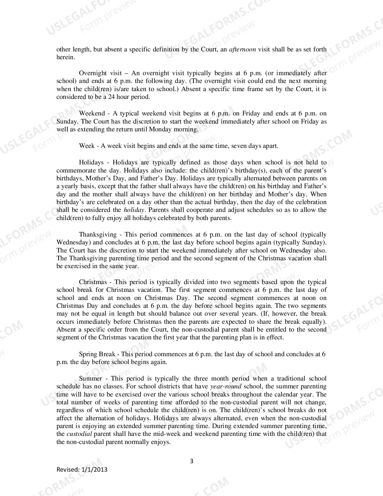 Preview Mohave County Legal Decision Making And Parenting Time Guidelines