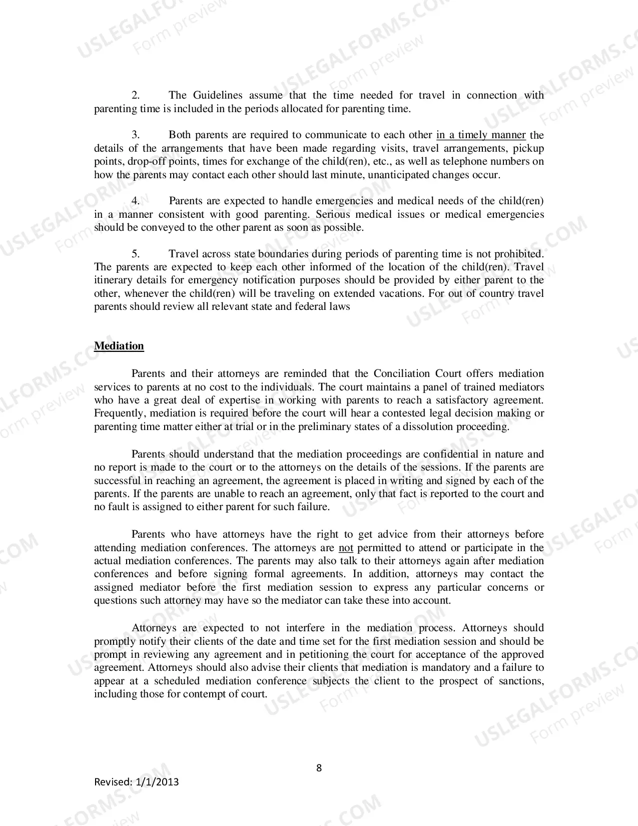 Preview Mohave County Legal Decision Making And Parenting Time Guidelines