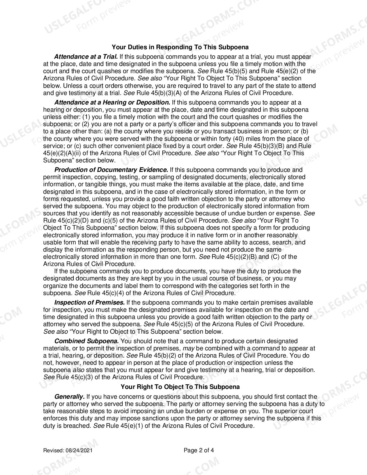 Preview Subpoena