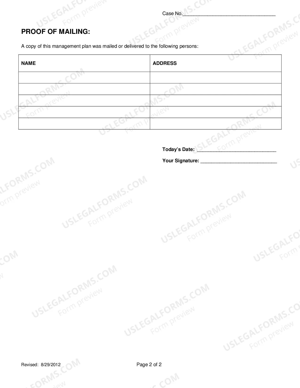 Preview Fee Statement and Proof Of Mailing