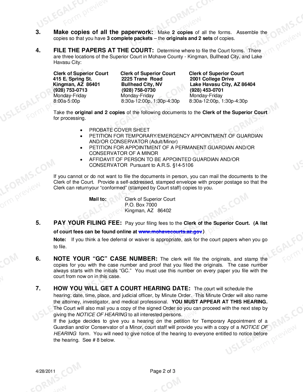 Preview Instructions: How To Get A Guardian And/Or Conservator Appointed For A Minor On A Temporary/Emergency Basis