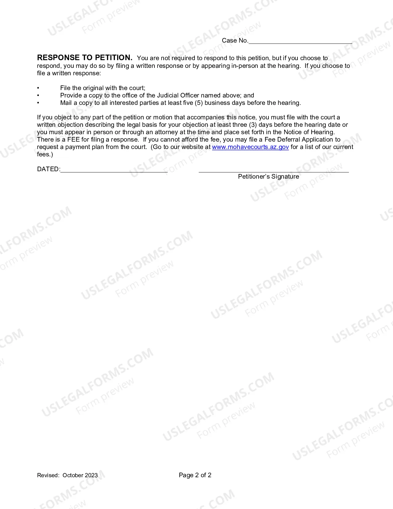 Preview Notice Of Hearing Regarding Temporary Appointment