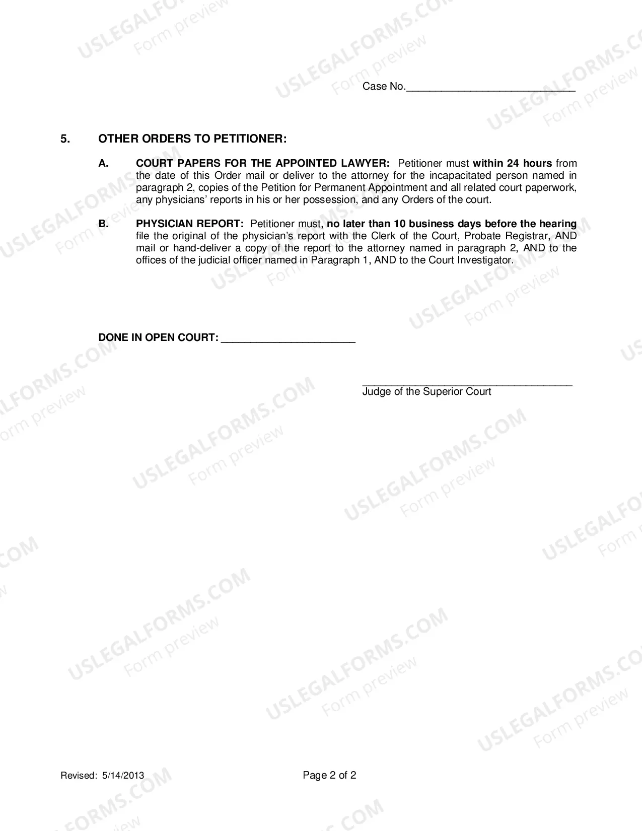 Preview Order Appointing Attorney Medical Professional And Court Investigator For Adult