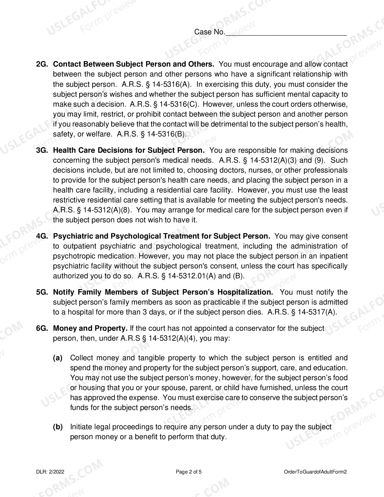 Preview Order To Conservator And Acknowledment And Information To Interested Persons