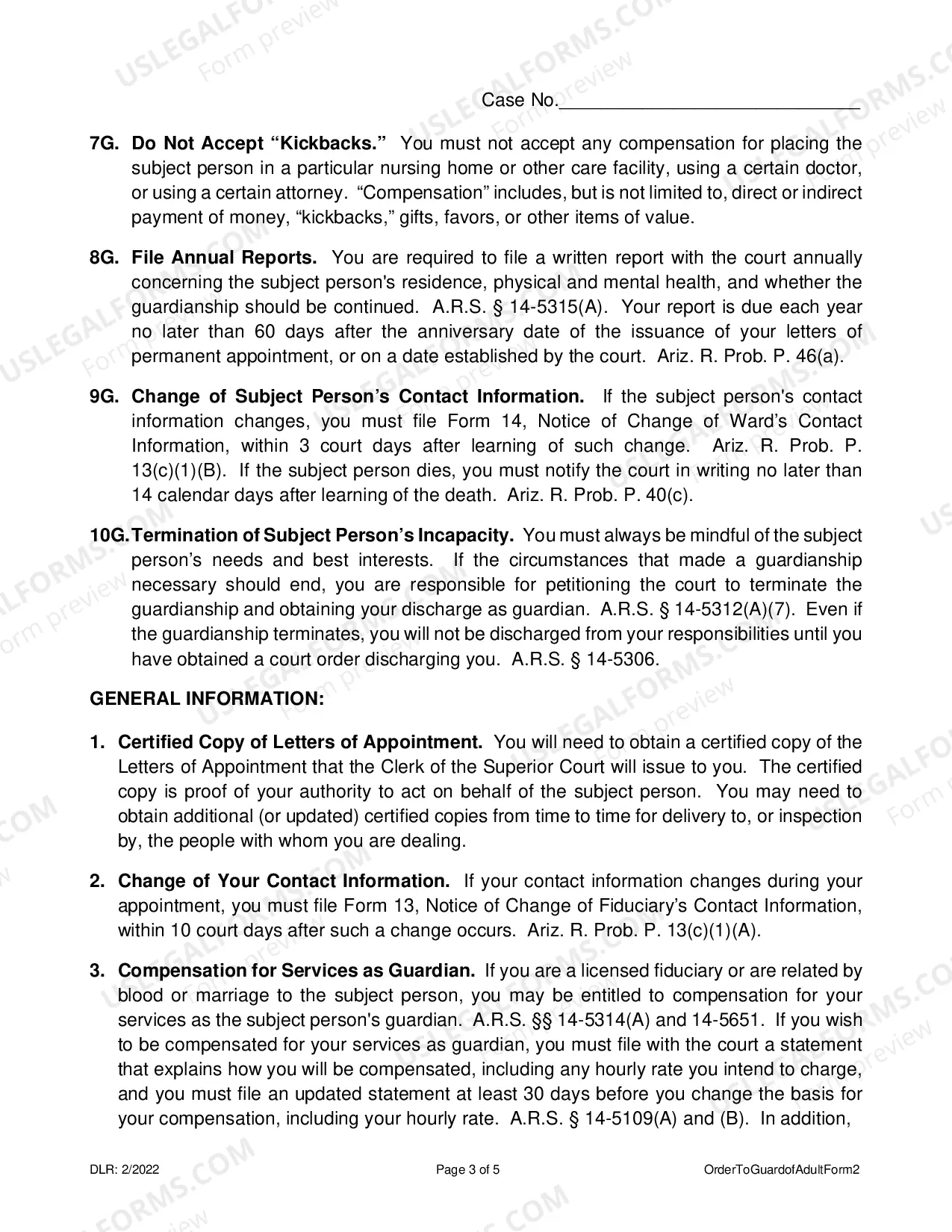 Preview Order To Conservator And Acknowledment And Information To Interested Persons