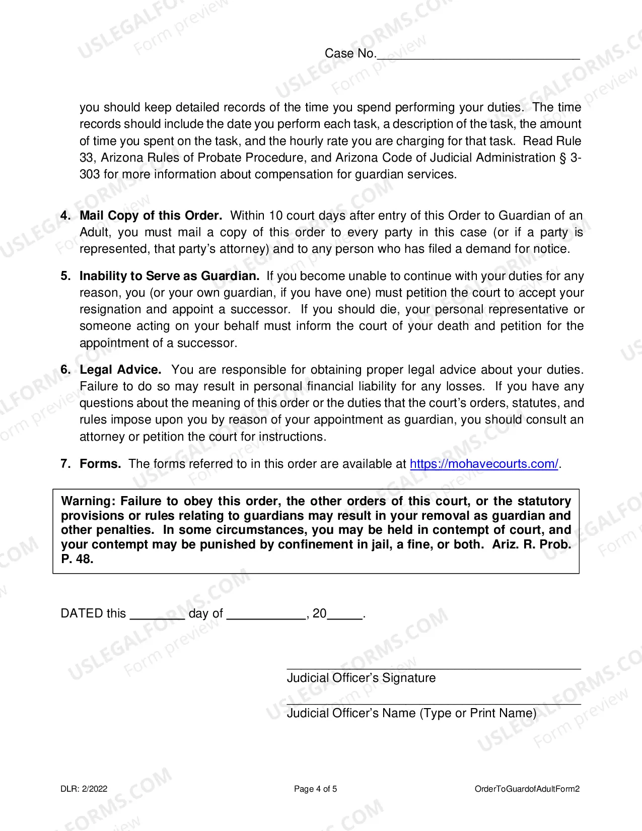 Preview Order To Conservator And Acknowledment And Information To Interested Persons