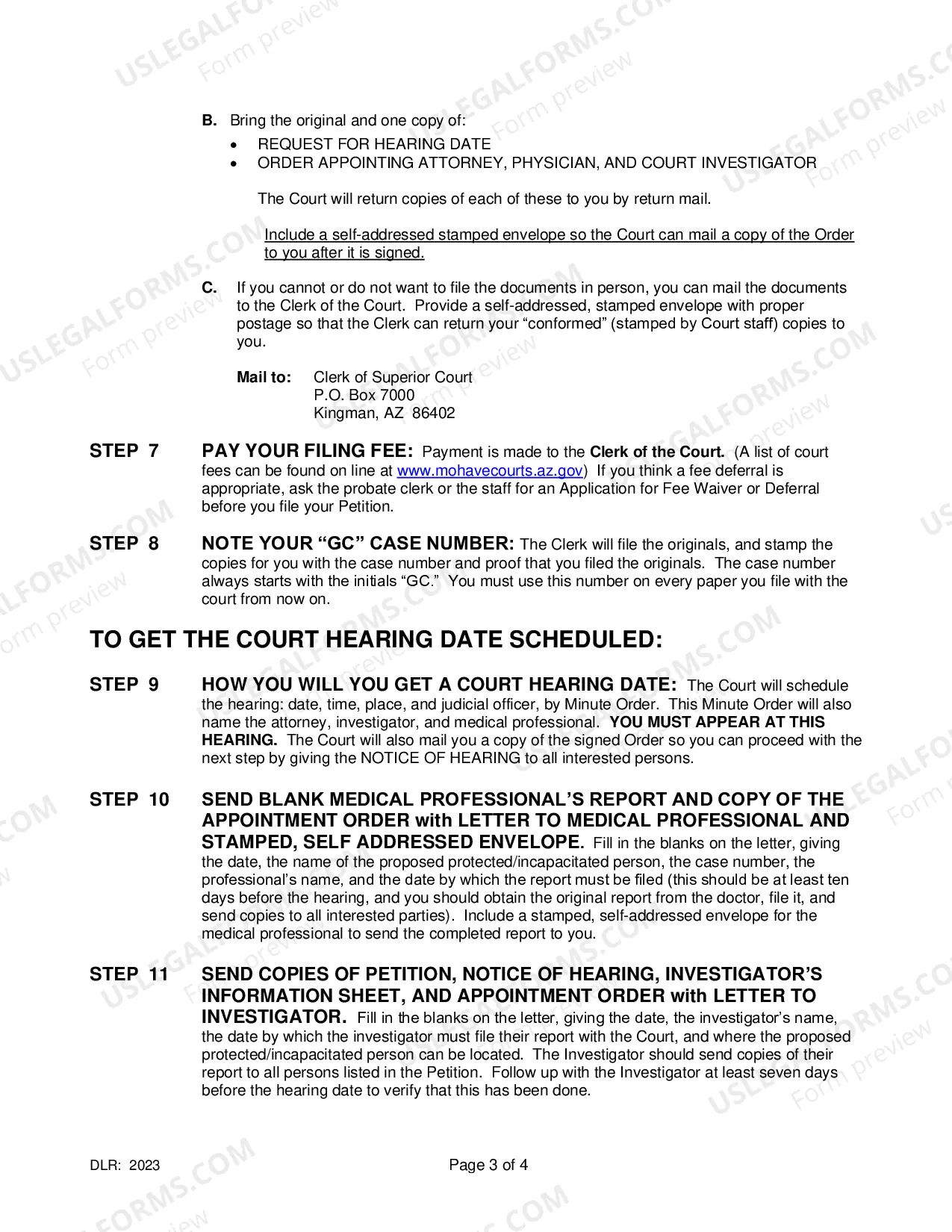 Preview Instructions: How To Ask The Court To Appoint Guardian And/Or Conservator Of An Adult