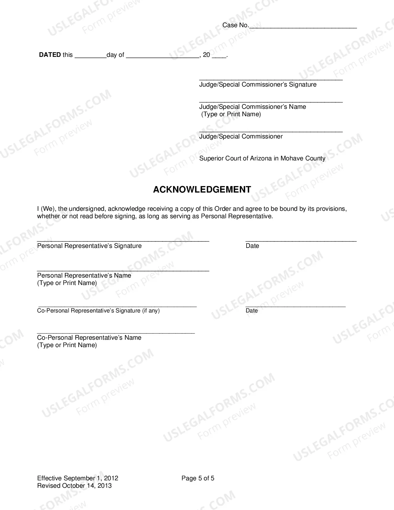 Preview Order To Personal Representative And Acknowledgment And Information To Heirs Devisees