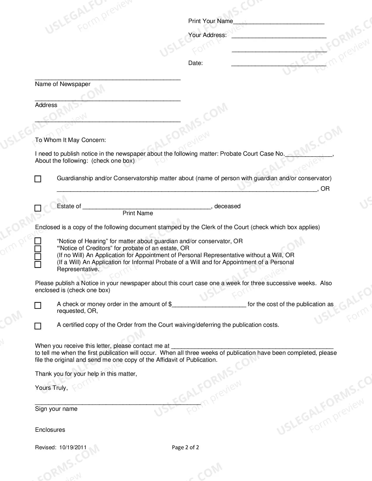 Preview Procedures: How to Serve Legal Papers by Publication For Guardianship/Conservatorship And Probate Of Estate Cases