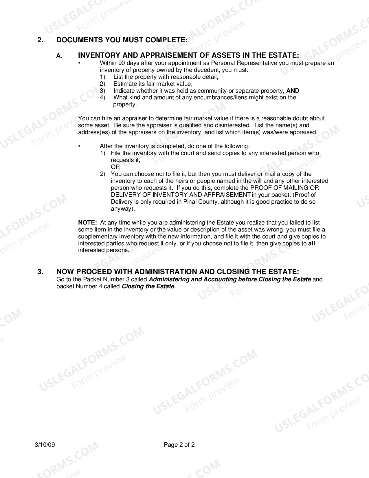 Preview Instructions What To Do After You Are Appointed Personal Representative