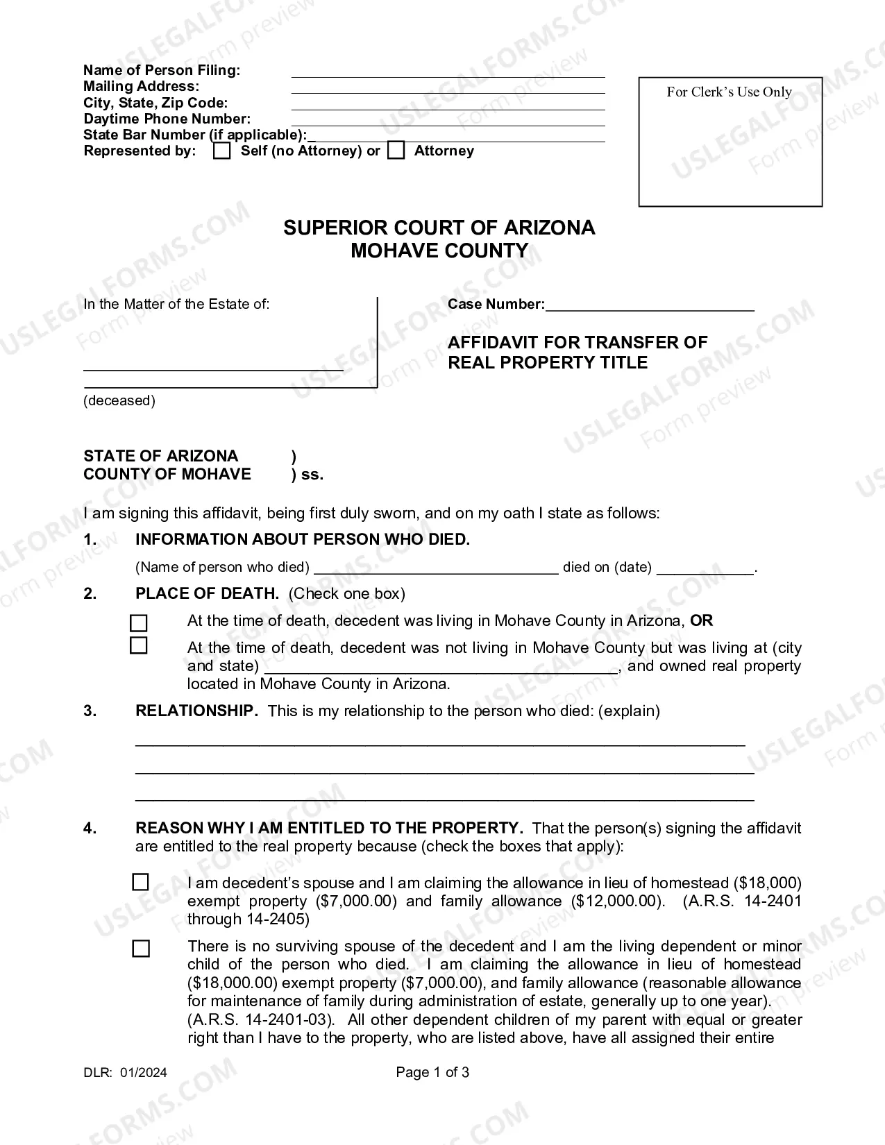 Preview Real Property Affidavit