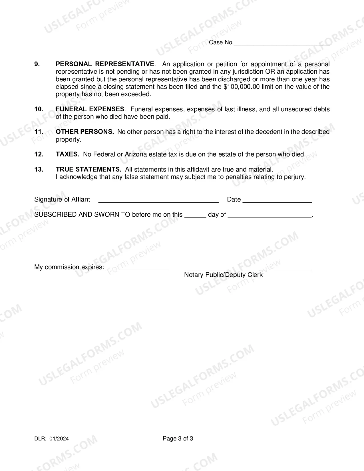 Preview Real Property Affidavit