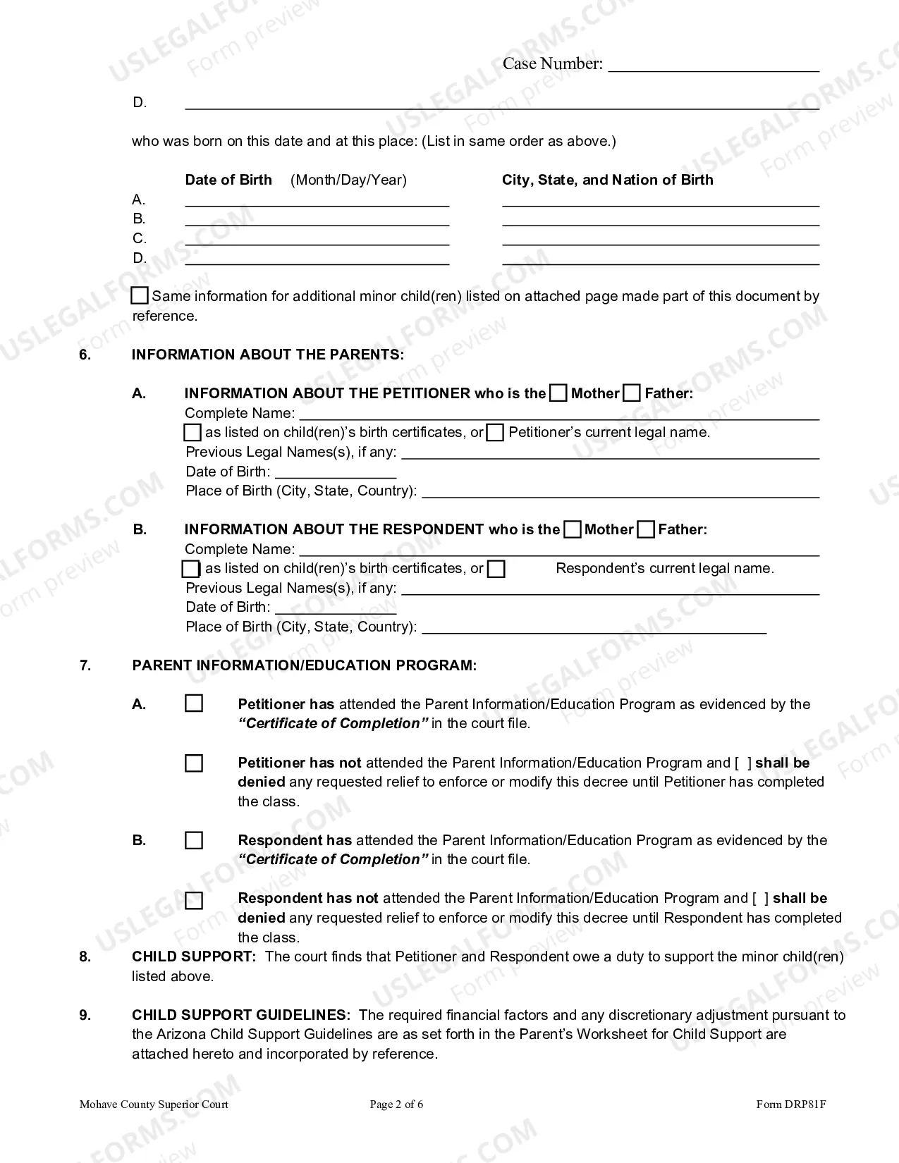 Preview Judgment And Order For Paternity