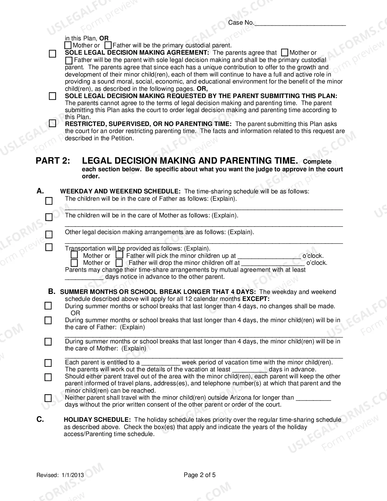 Preview Parenting Plan For Joint Custody With Joint Custody Agreement Or Sole Custody