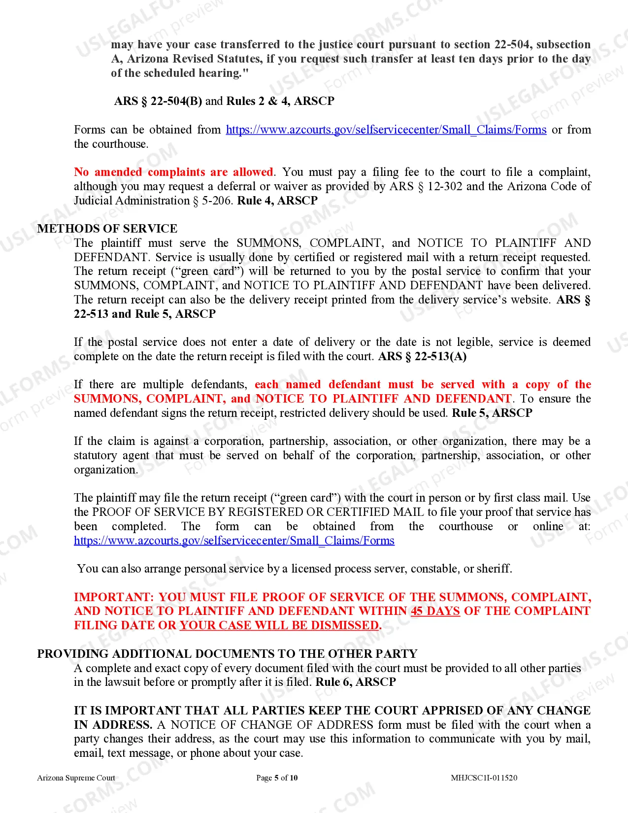 Preview Small Claims Case Instructions and Guide