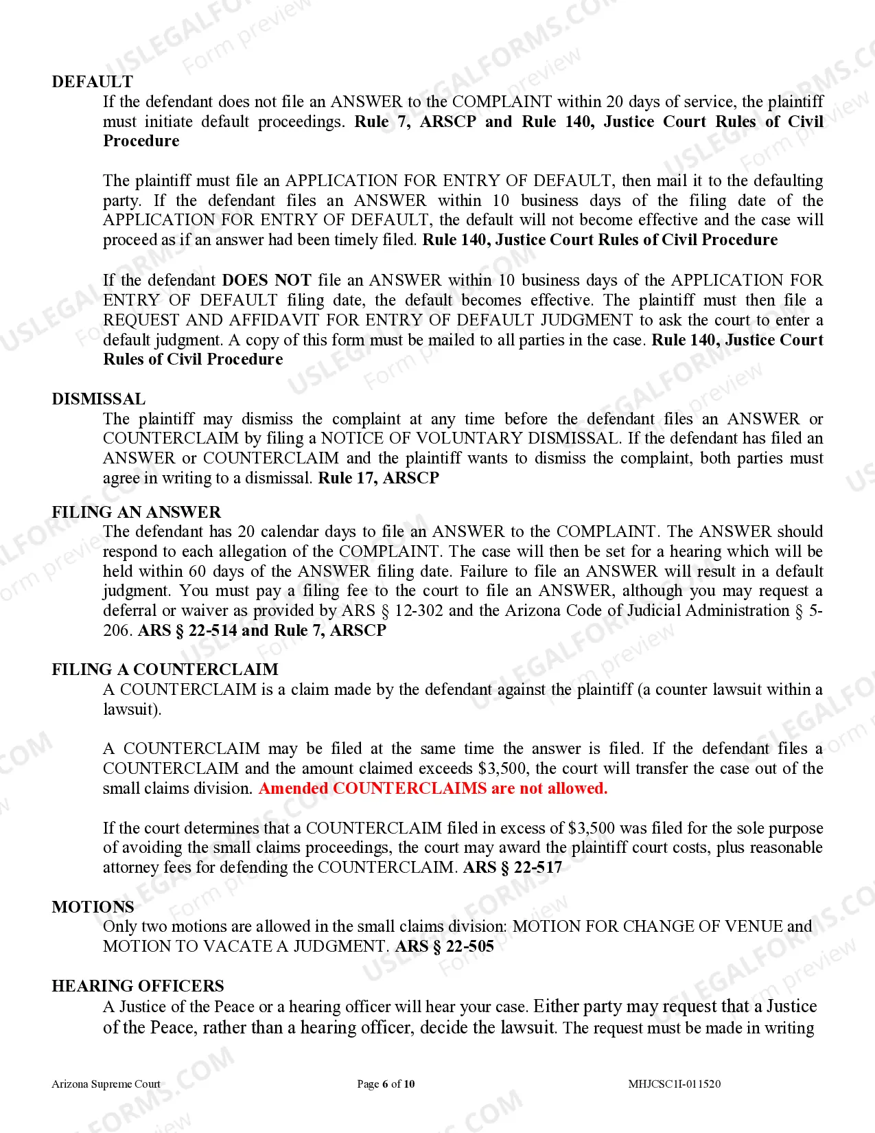 Preview Small Claims Case Instructions and Guide