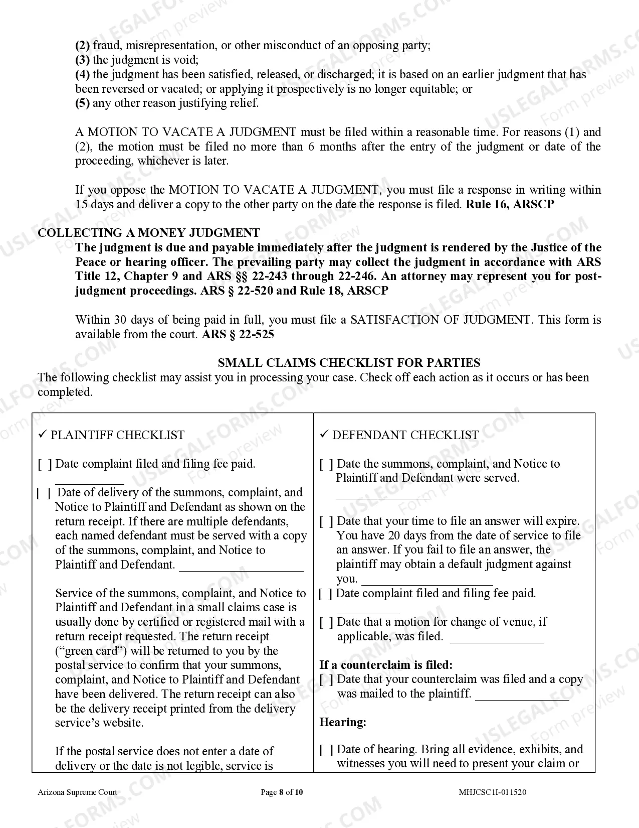 Preview Small Claims Case Instructions and Guide