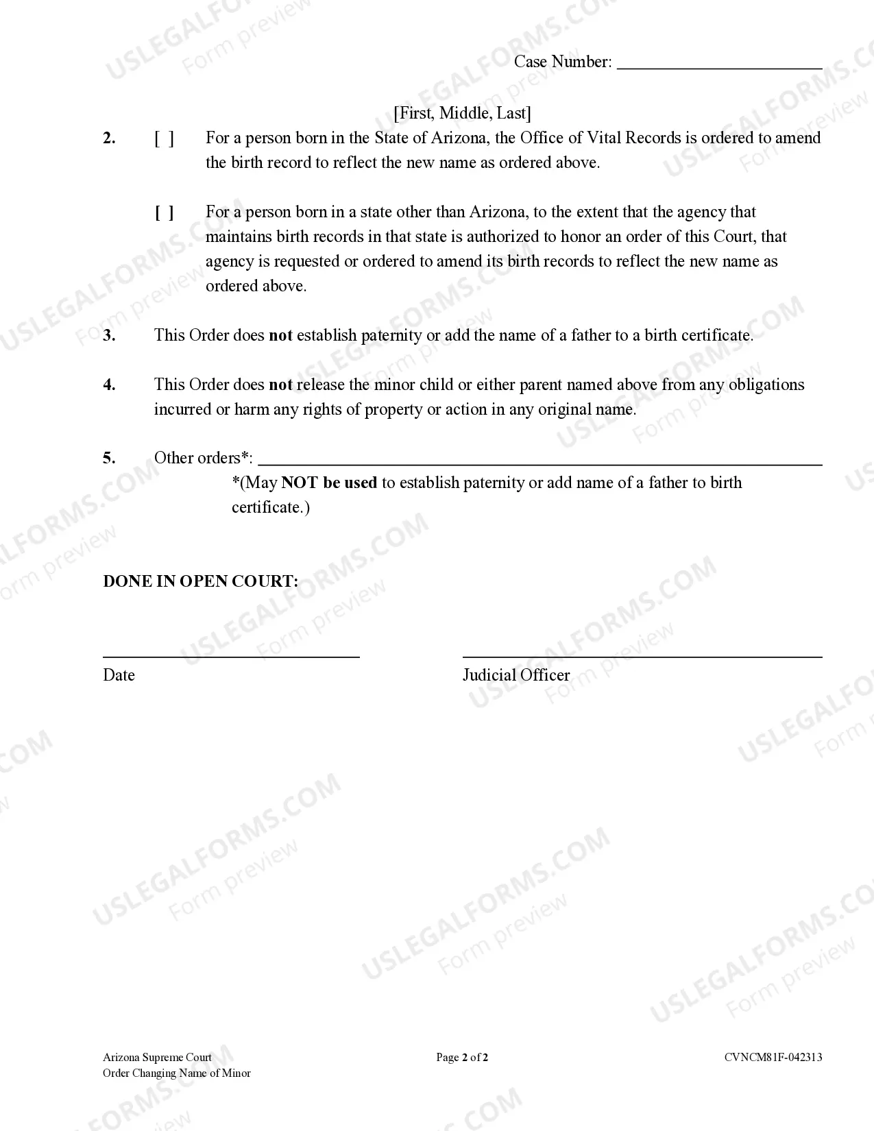 Preview Order Changing Name Of Minor