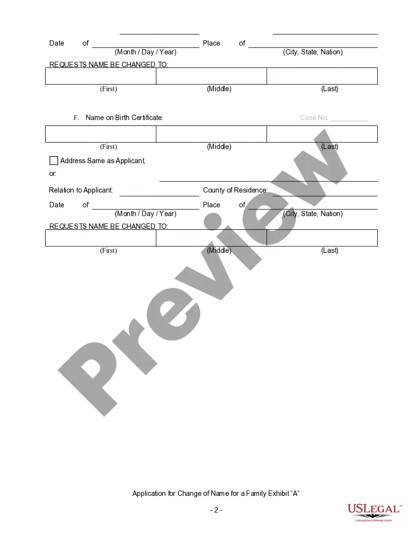 Get Application for Change of Name for Family Addendum Preview Application for Change of Name for Family Addendum