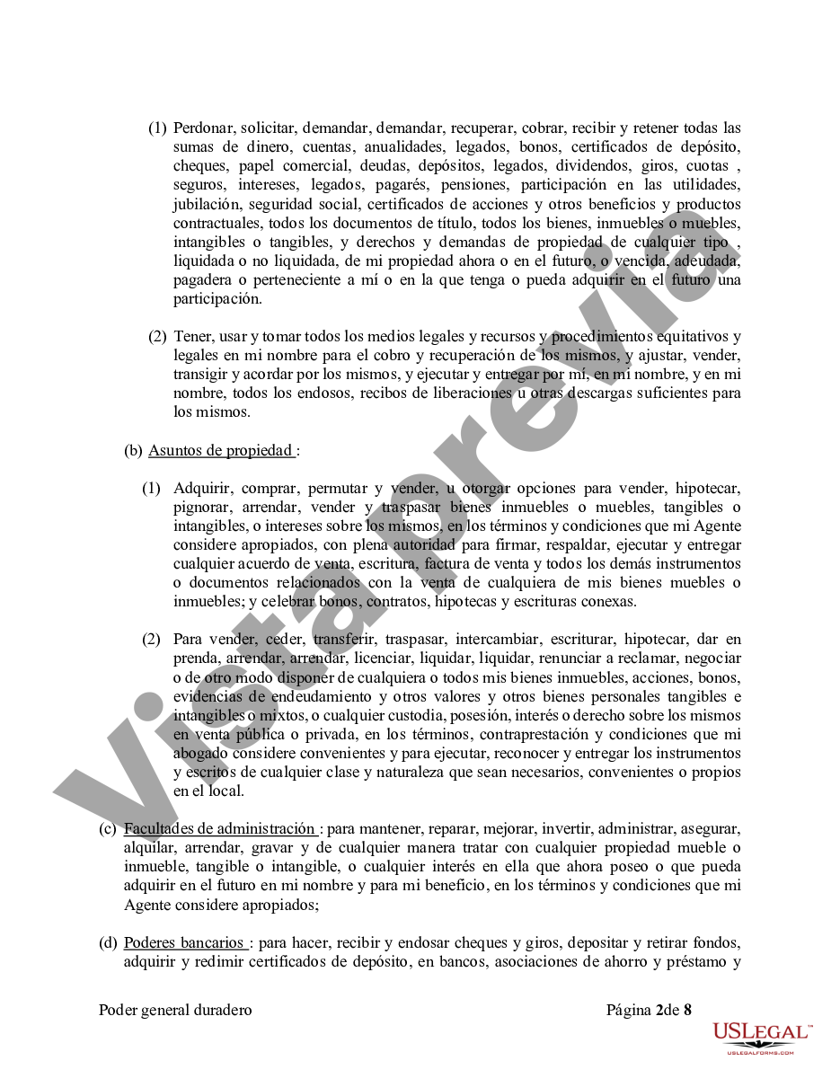 Phoenix Arizona Poder General Duradero Para Bienes Y Finanzas O Financiero Efectivo Inmediatamente 9613