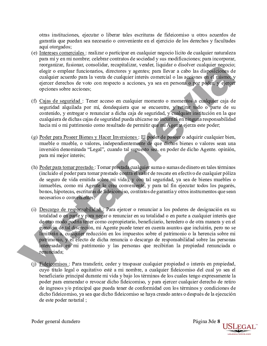 Preview Poder General Duradero para Bienes y Finanzas o Financiero Efectivo Inmediatamente