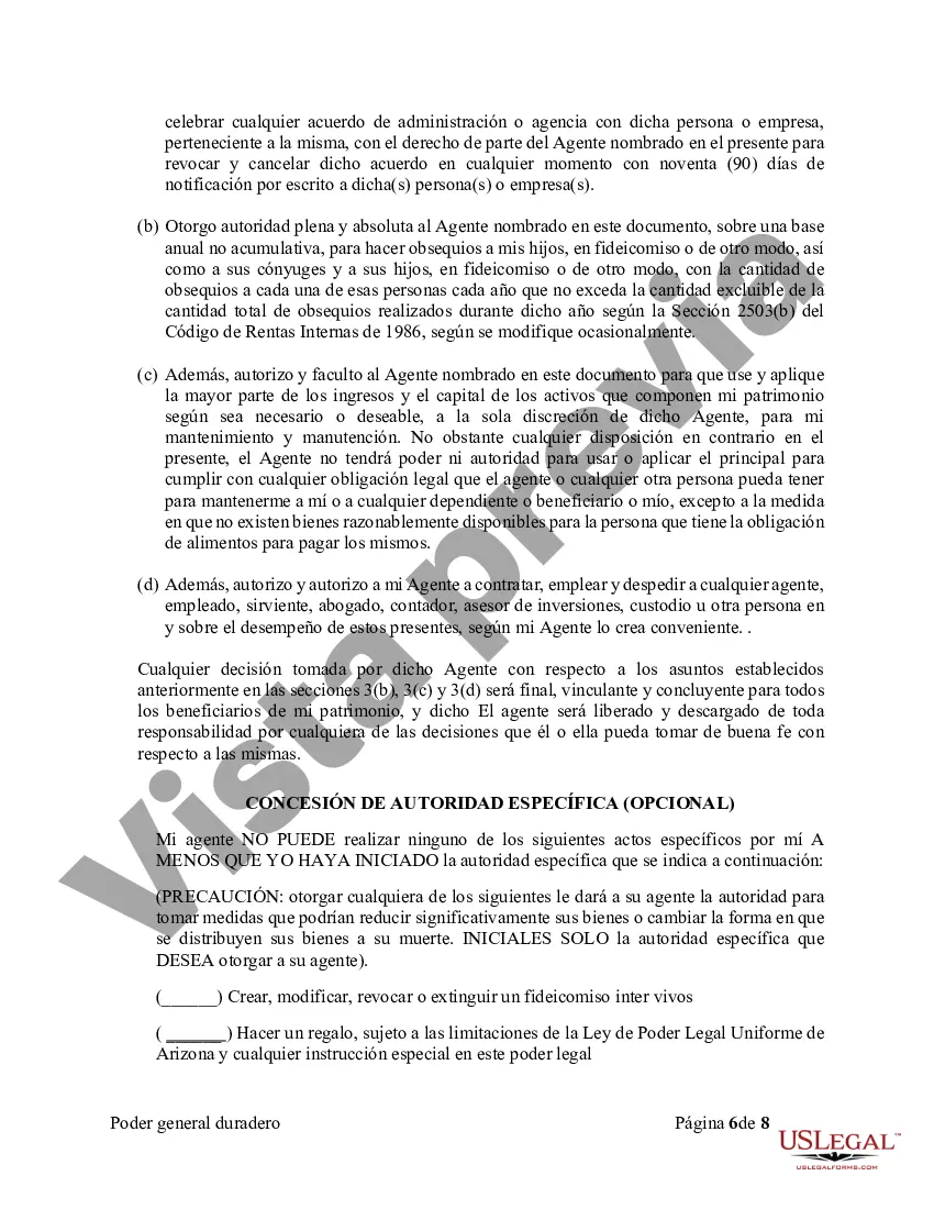 Preview Poder General Duradero para Bienes y Finanzas o Financiero Efectivo Inmediatamente