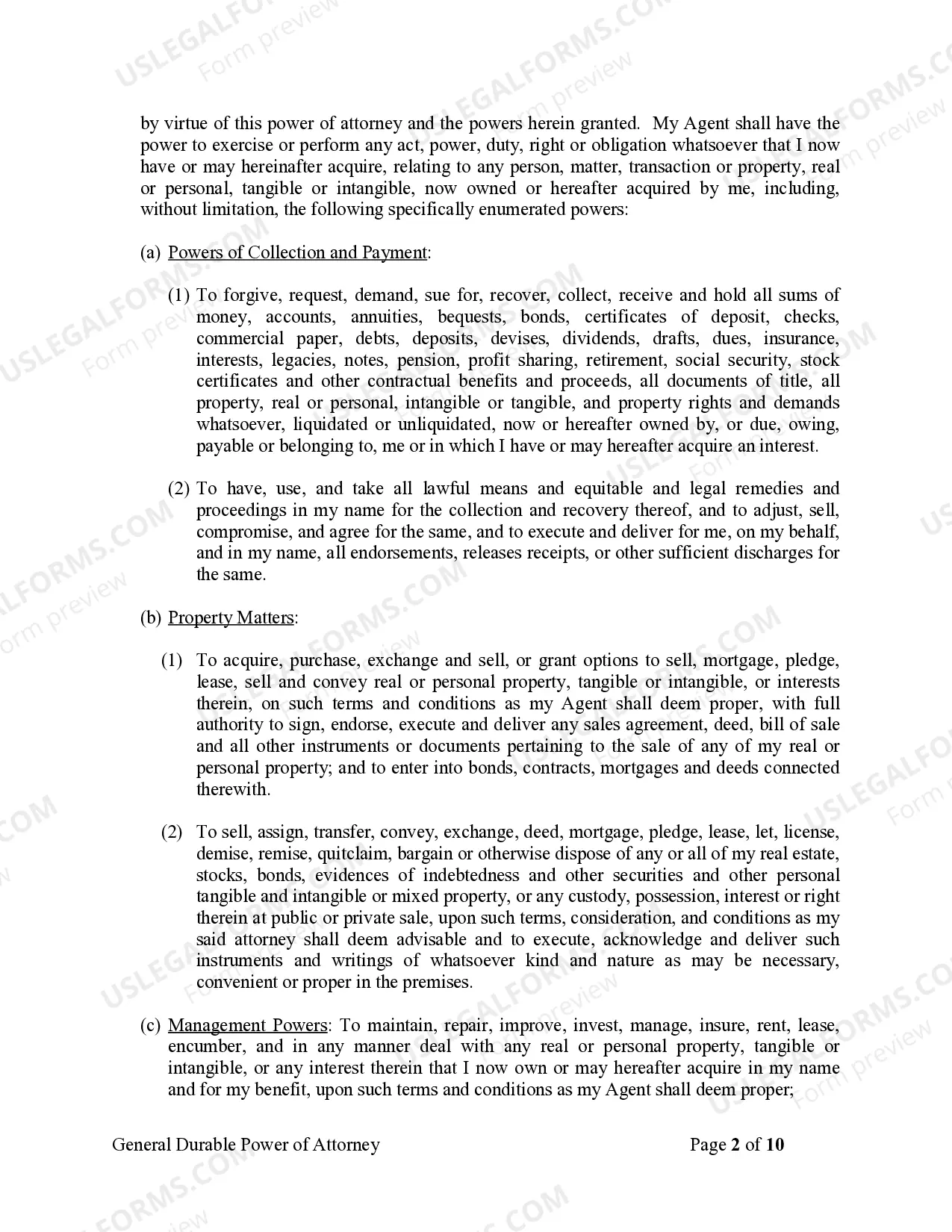 Preview General Durable Power of Attorney for Property and Finances or Financial Effective Immediately