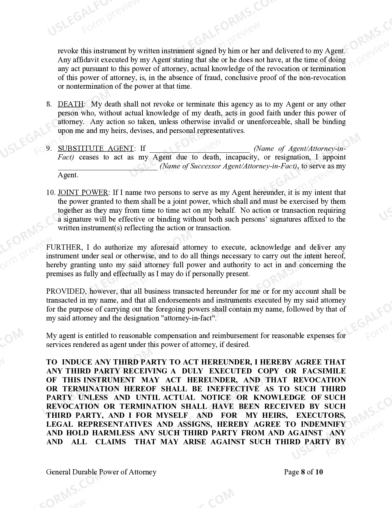 Preview General Durable Power of Attorney for Property and Finances or Financial Effective Immediately